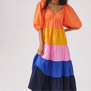 Farm Rio Tiered Colorblock Maxi